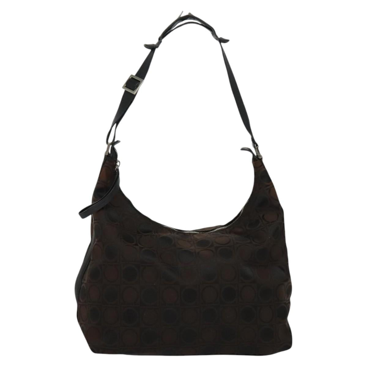 Salvatore Ferragamo Shoulder Bag Canvas Brown Auth bs23964