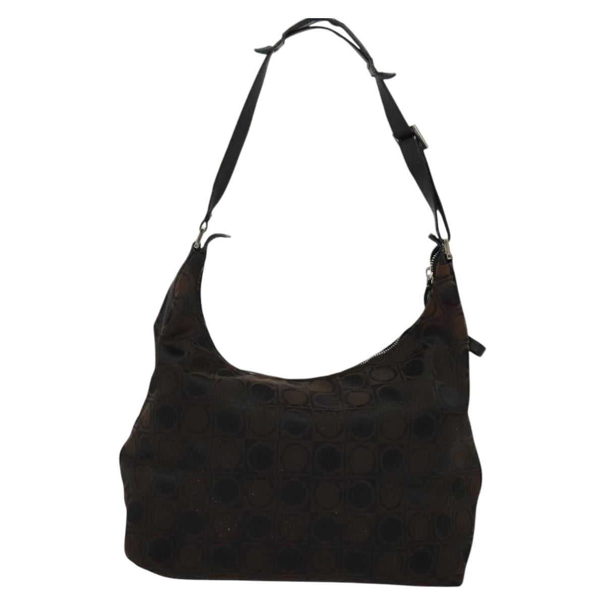 Salvatore Ferragamo Shoulder Bag Canvas Brown Auth bs23964