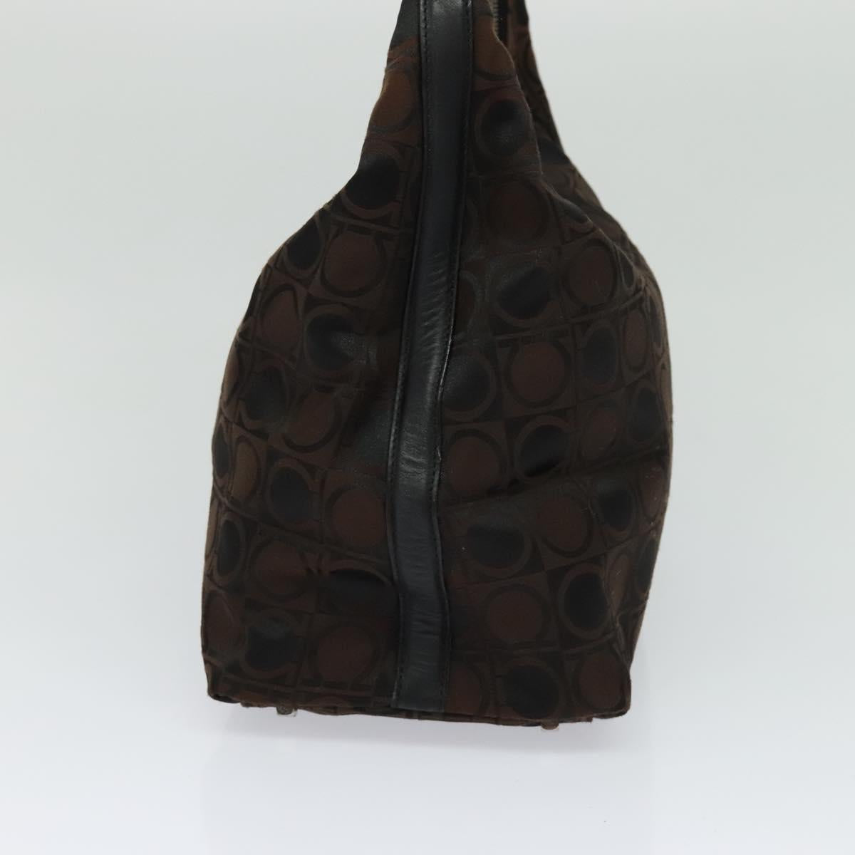 Salvatore Ferragamo Shoulder Bag Canvas Brown Auth bs23964