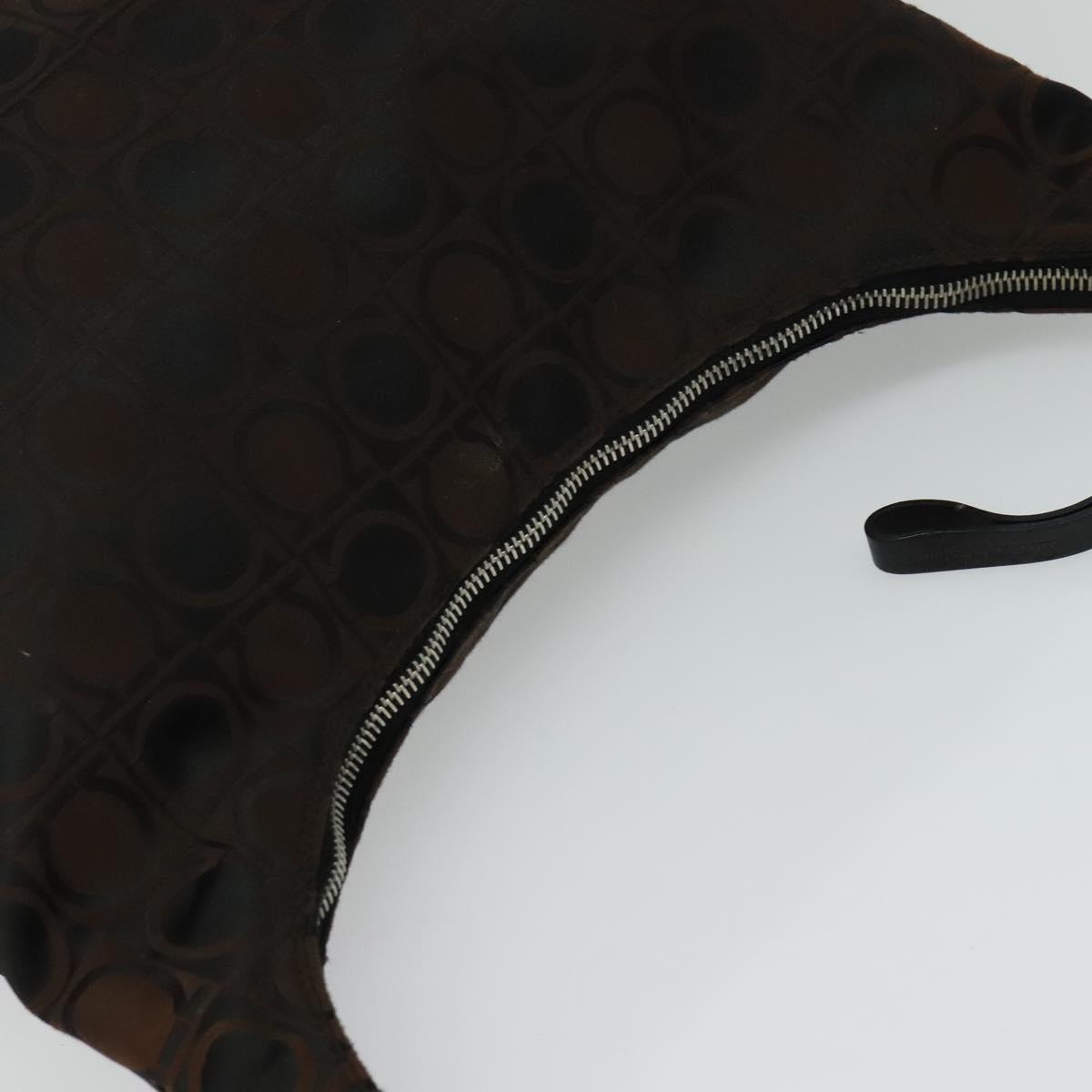 Salvatore Ferragamo Shoulder Bag Canvas Brown Auth bs23964