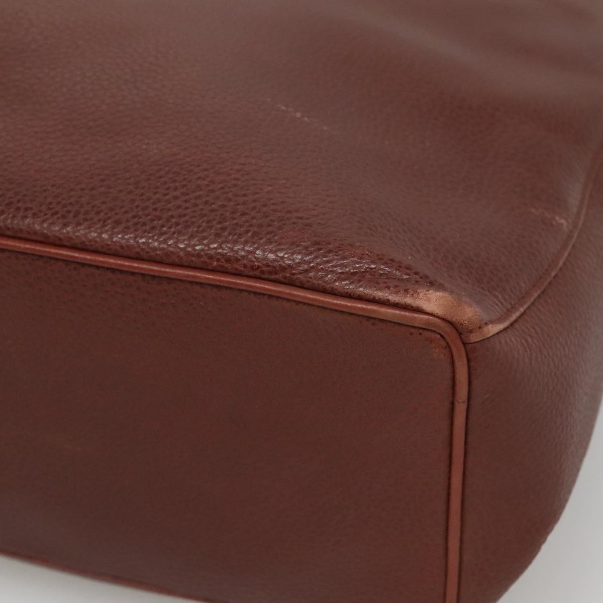 Salvatore Ferragamo Shoulder Bag Leather Brown Auth bs23965