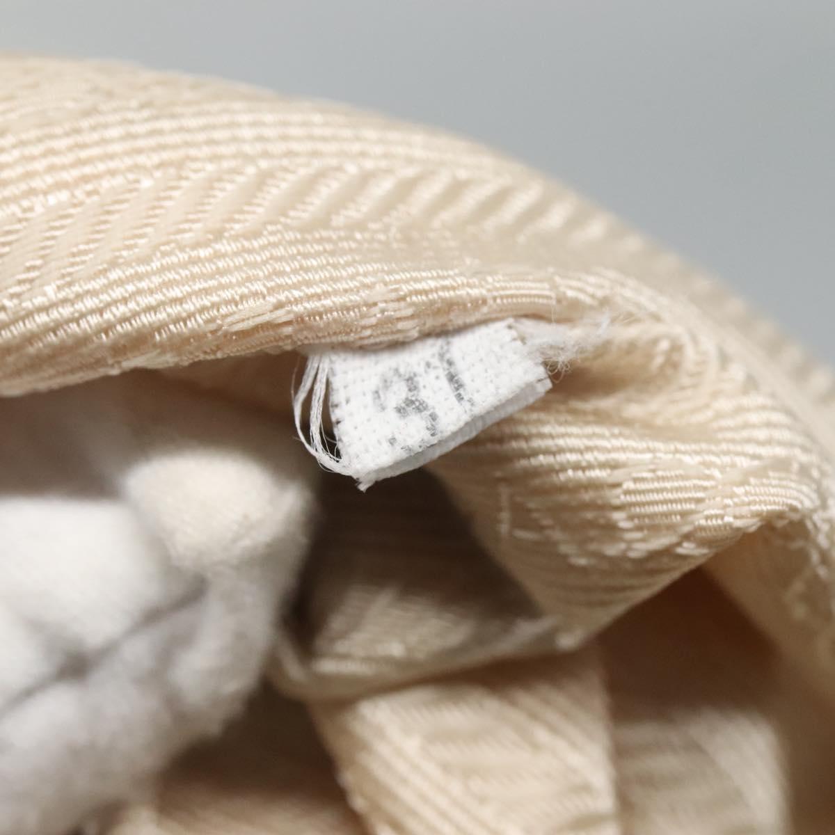 PRADA Hand Bag Nylon Beige Auth bs23980