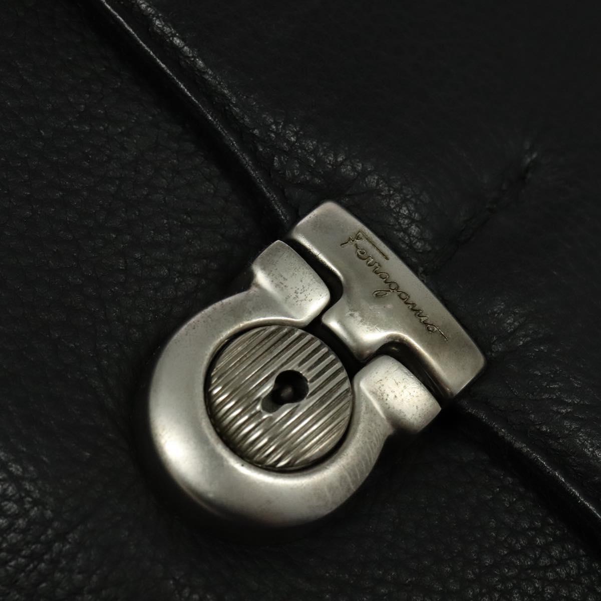 Salvatore Ferragamo Business Bag Leather Black Auth bs23984