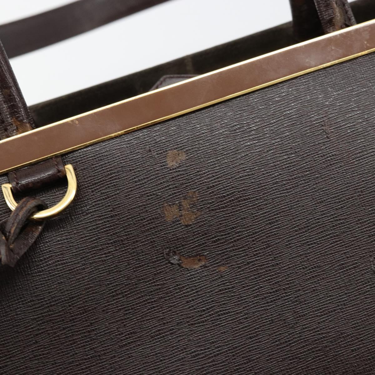 FENDI To joule Tote Bag Leather 2way Brown Gold Auth bs24036