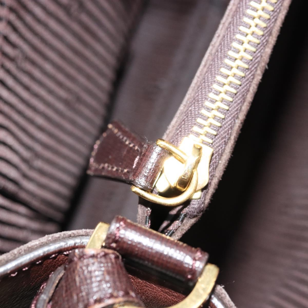 FENDI To joule Tote Bag Leather 2way Brown Gold Auth bs24036