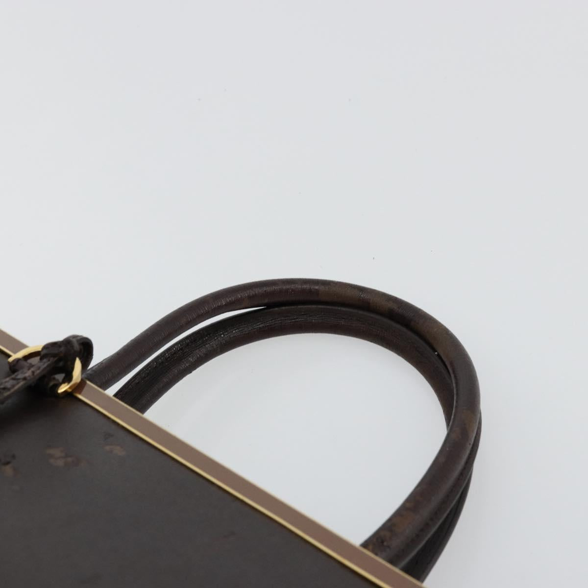 FENDI To joule Tote Bag Leather 2way Brown Gold Auth bs24036