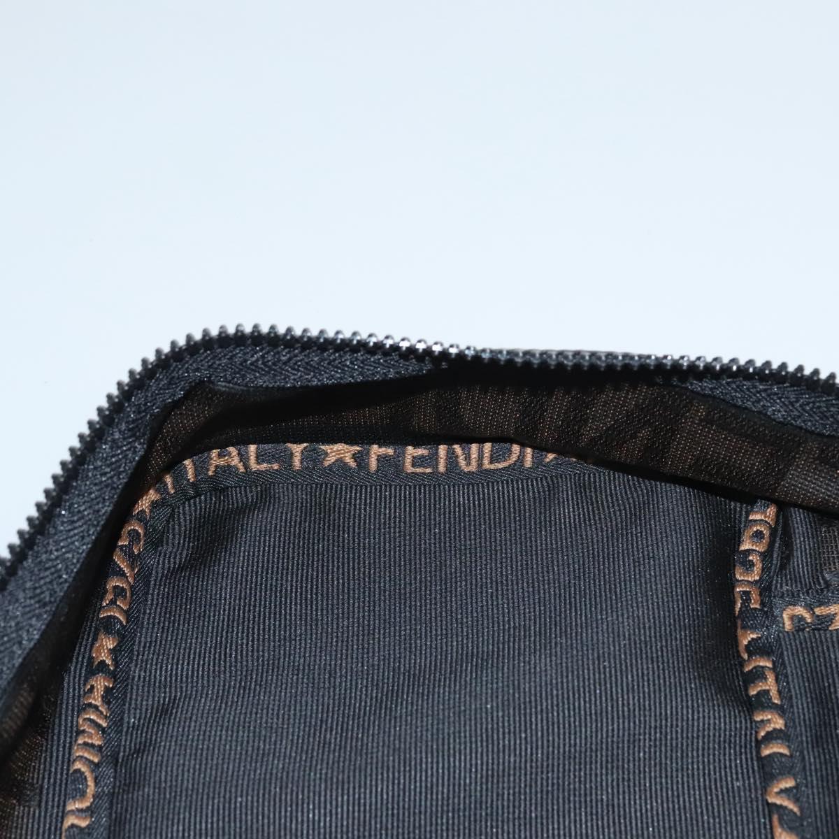 FENDI Hand Bag Canvas Black Auth bs24044