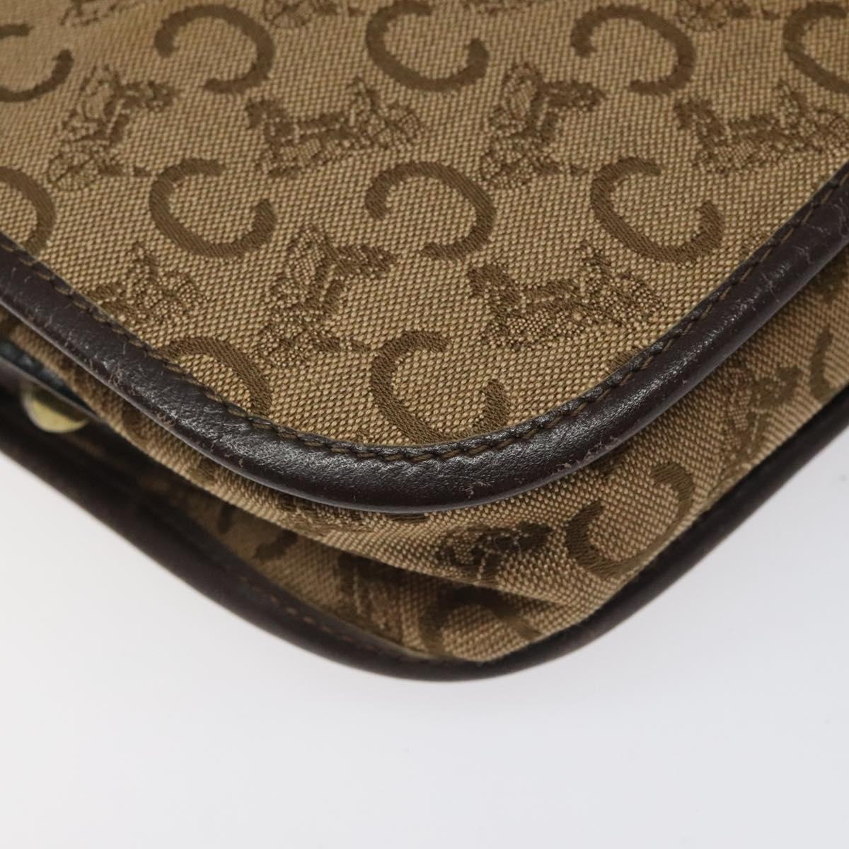 CELINE C Sulky Shoulder Bag Canvas Brown Gold Auth bs24045