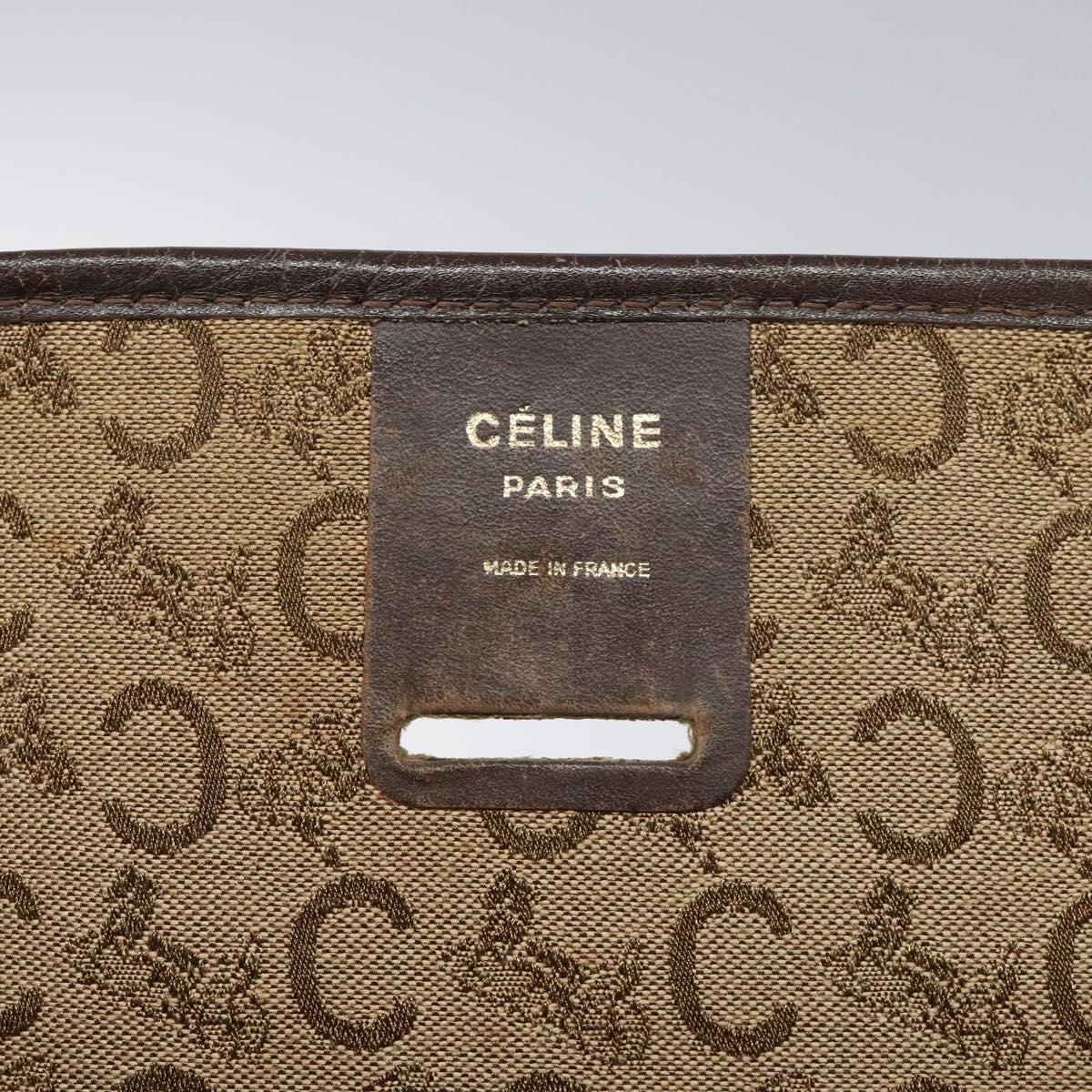 CELINE C Sulky Shoulder Bag Canvas Brown Gold Auth bs24045
