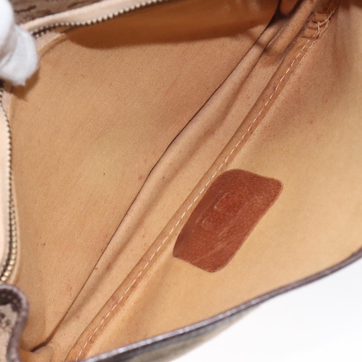 CELINE C Sulky Shoulder Bag Canvas Brown Gold Auth bs24045