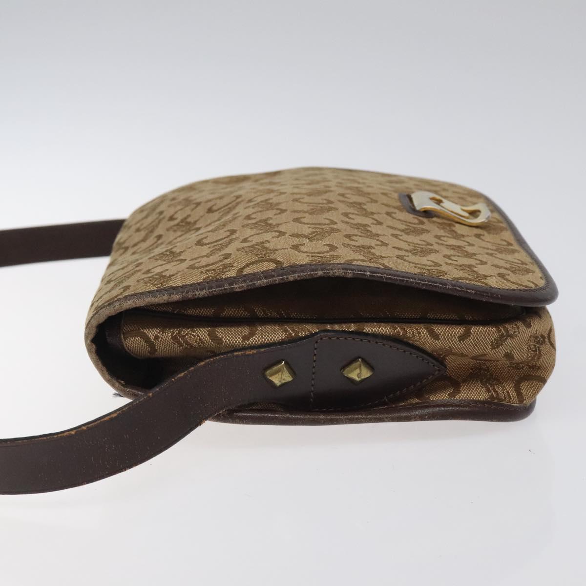 CELINE C Sulky Shoulder Bag Canvas Brown Gold Auth bs24045