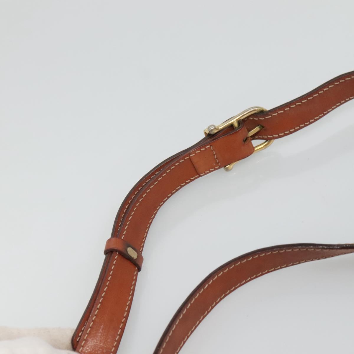 CELINE Macadam Canvas Shoulder Bag PVC Beige Gold Auth bs24047