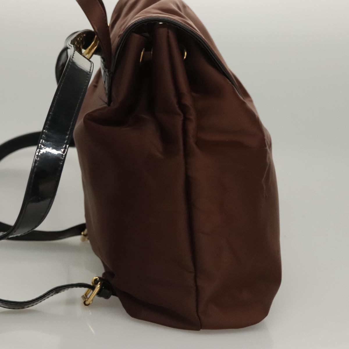 BALENCIAGA Backpack Nylon Brown Auth bs24055