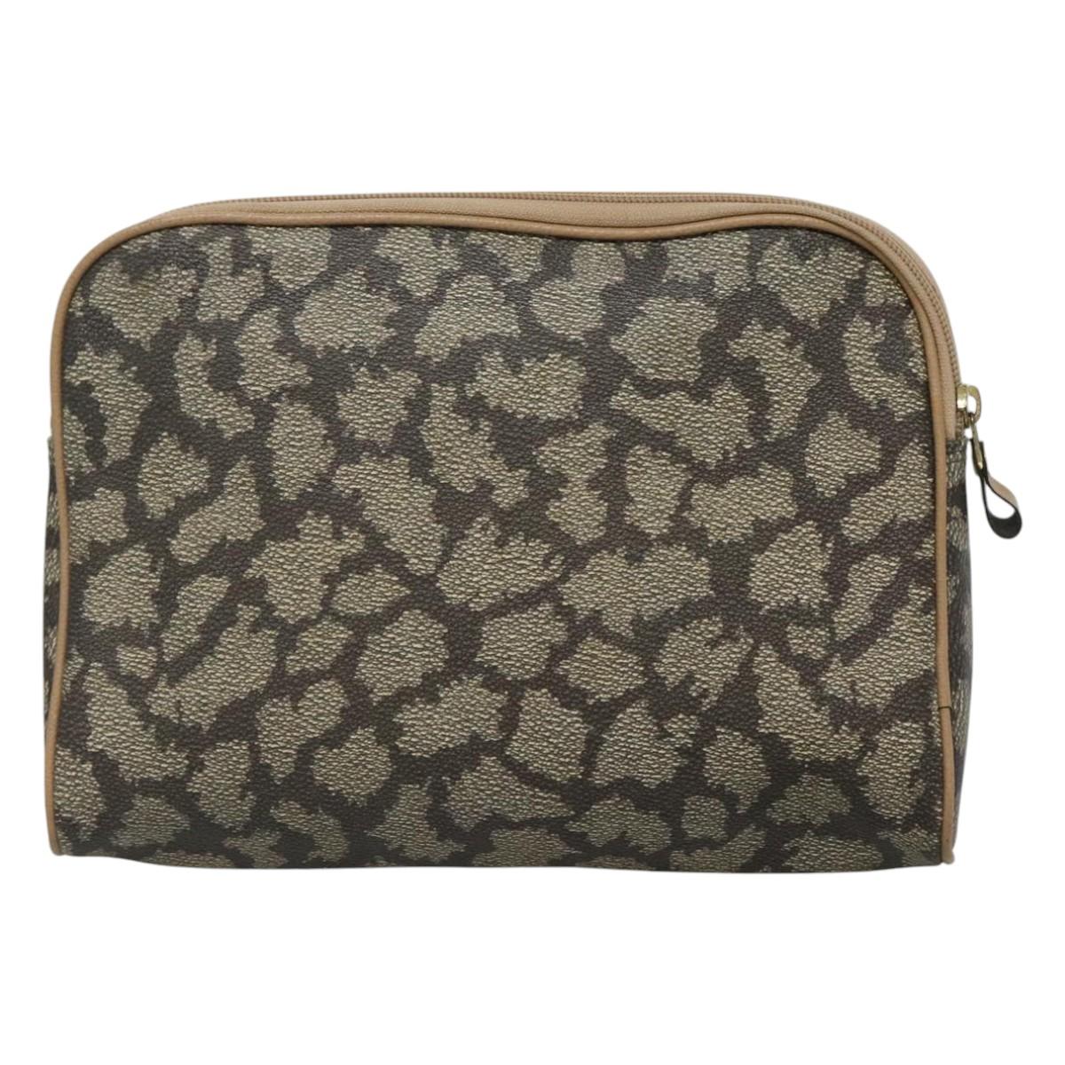 SAINT LAURENT Clutch Bag PVC Gray Auth bs24056