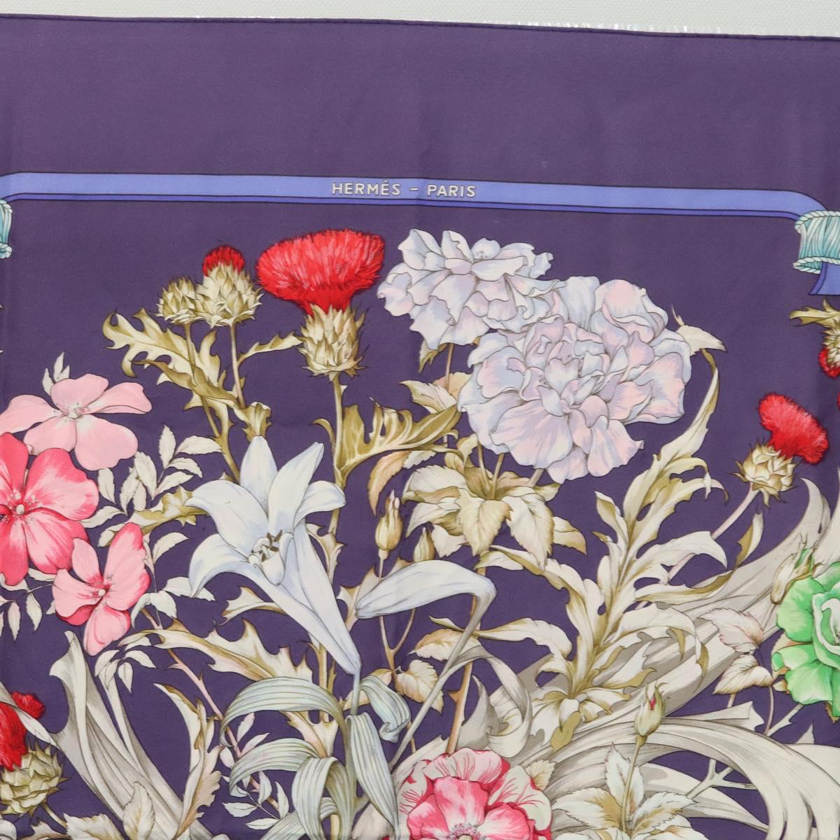 HERMES Carre 90 Scarf ""REGINA"" Silk Purple Auth bs24064