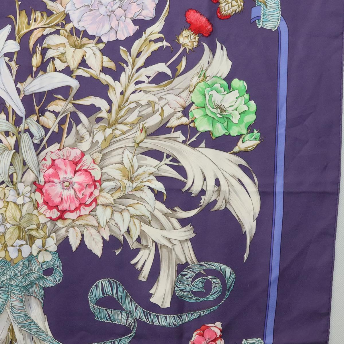 HERMES Carre 90 Scarf ""REGINA"" Silk Purple Auth bs24064