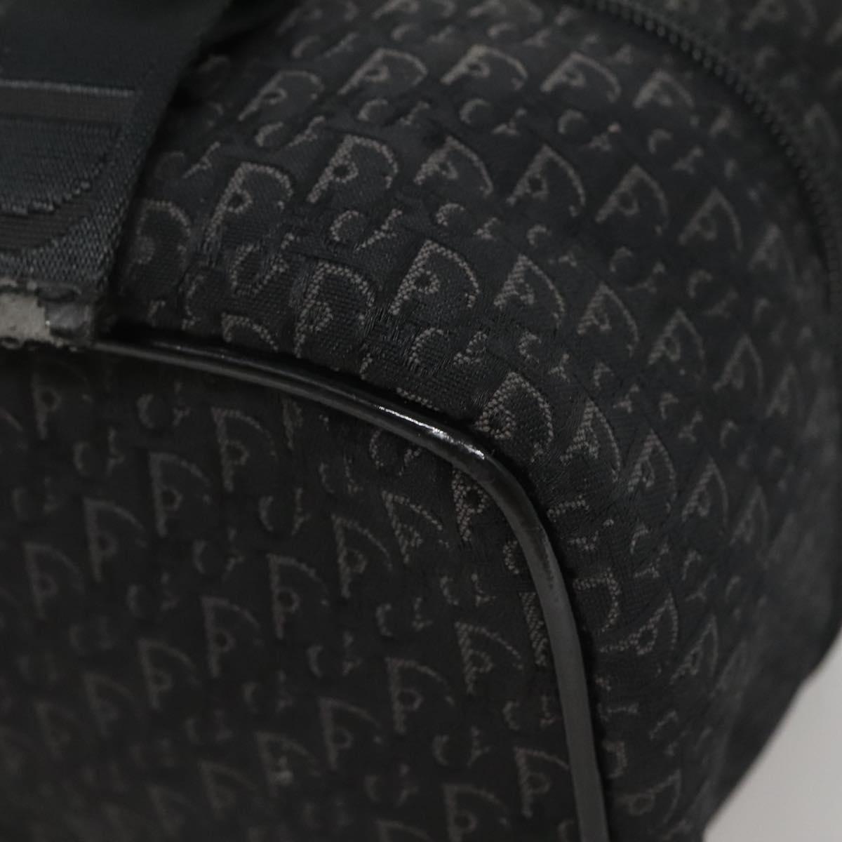 Christian Dior Trotter Canvas Vanity Chain Pouch Black Silver Auth bs24090