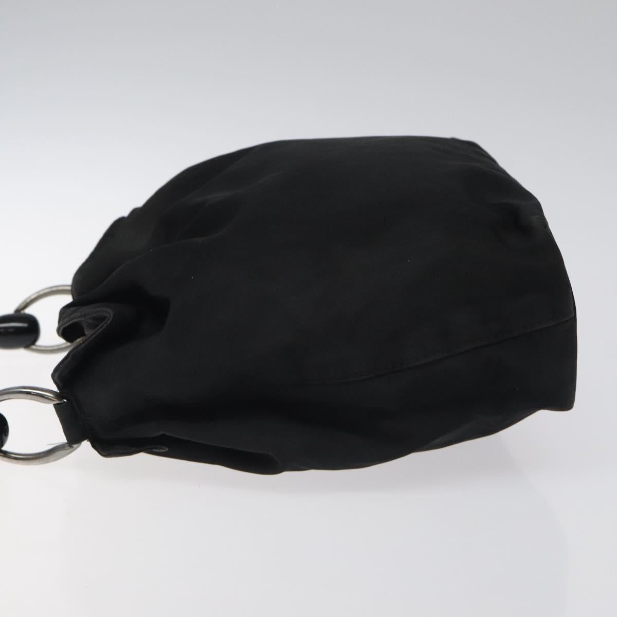 Christian Dior Maris Pearl Hand Bag Nylon Black Auth bs24098