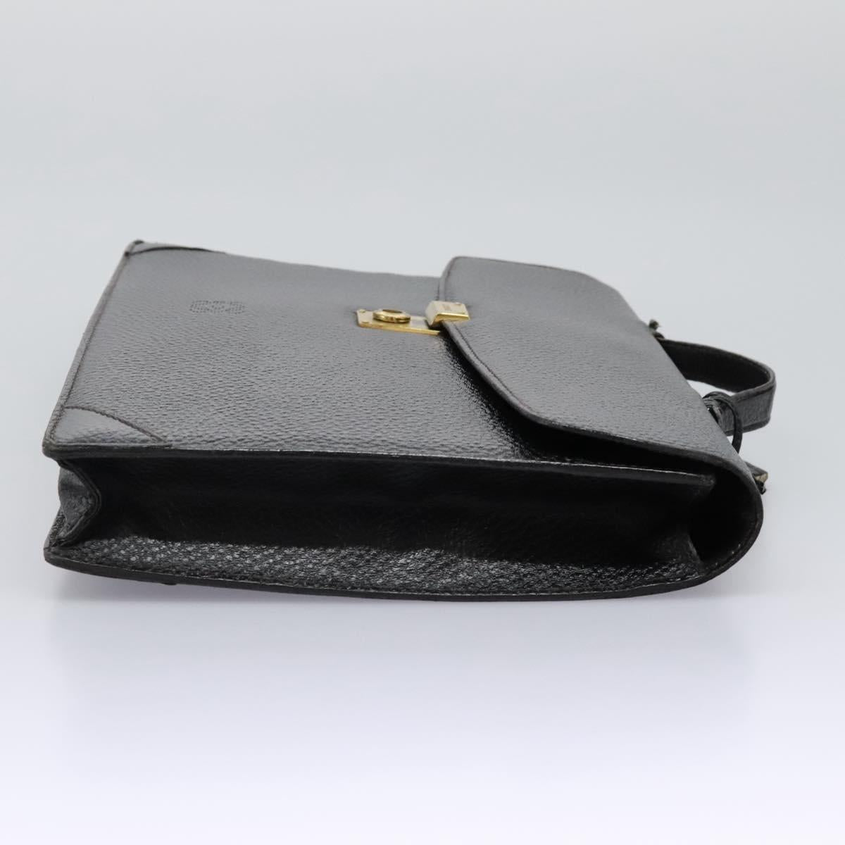 LOEWE Anagram Business Bag Leather Black Auth bs24101