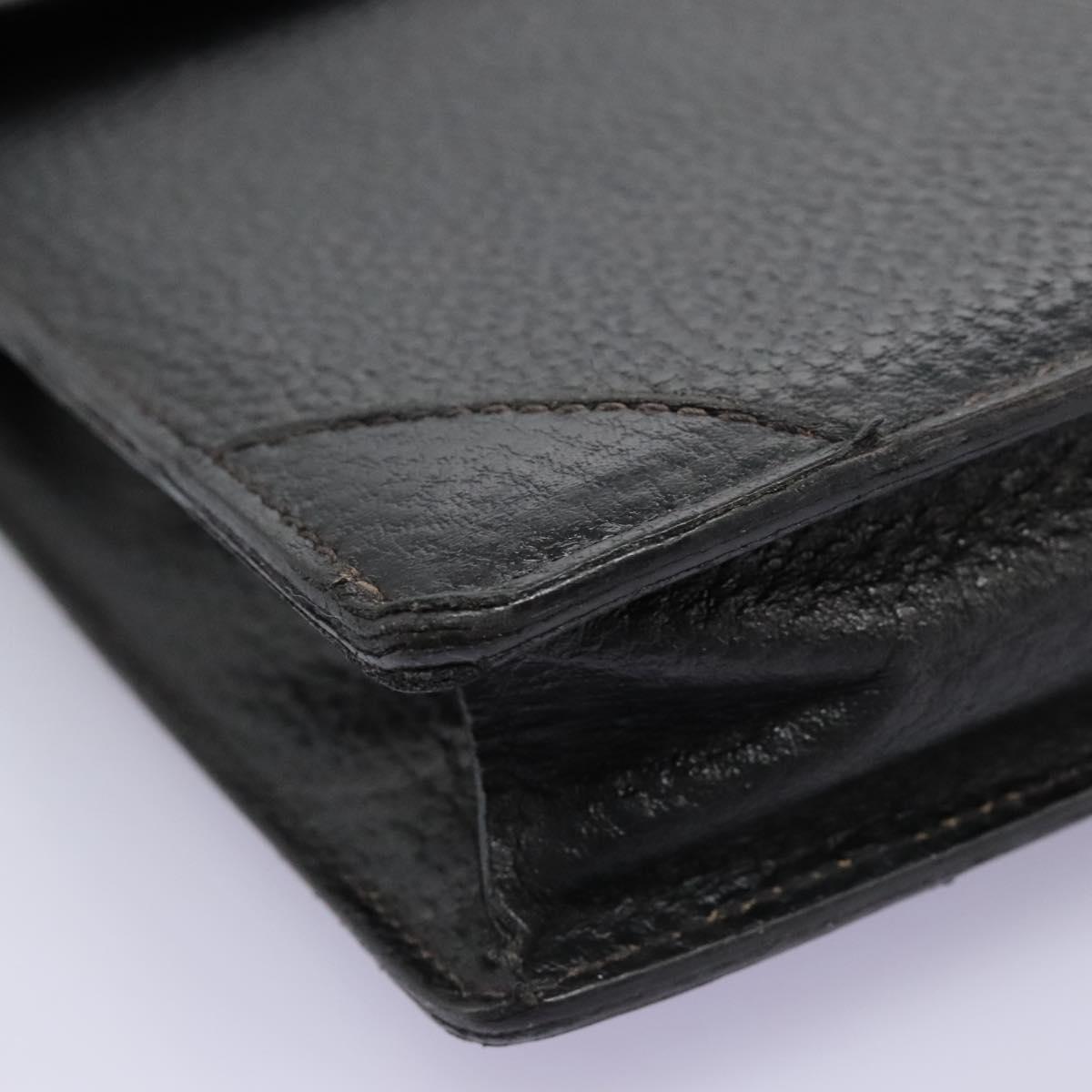 LOEWE Anagram Business Bag Leather Black Auth bs24101