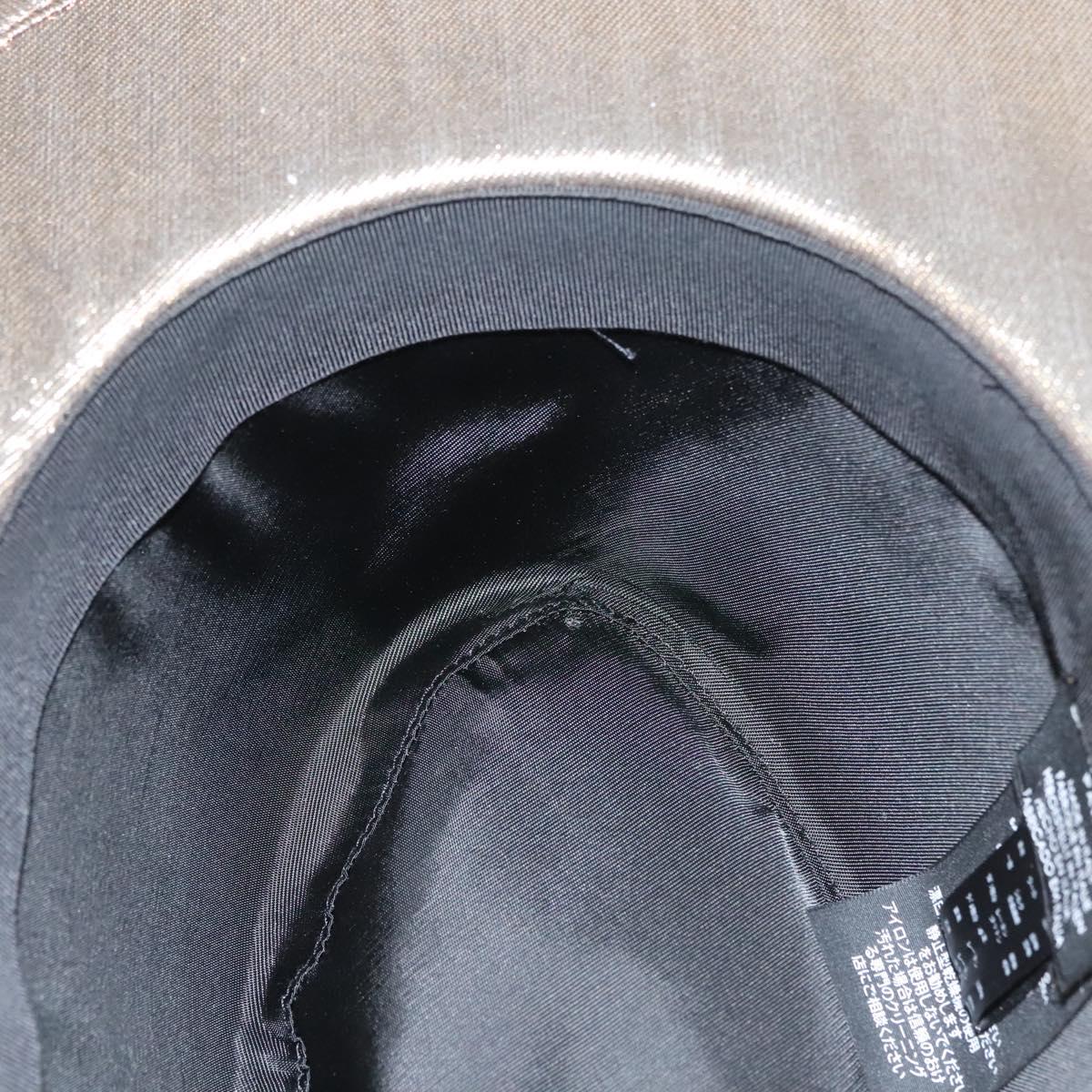 SAINT LAURENT Hat Canvas Gold Tone Auth bs24106