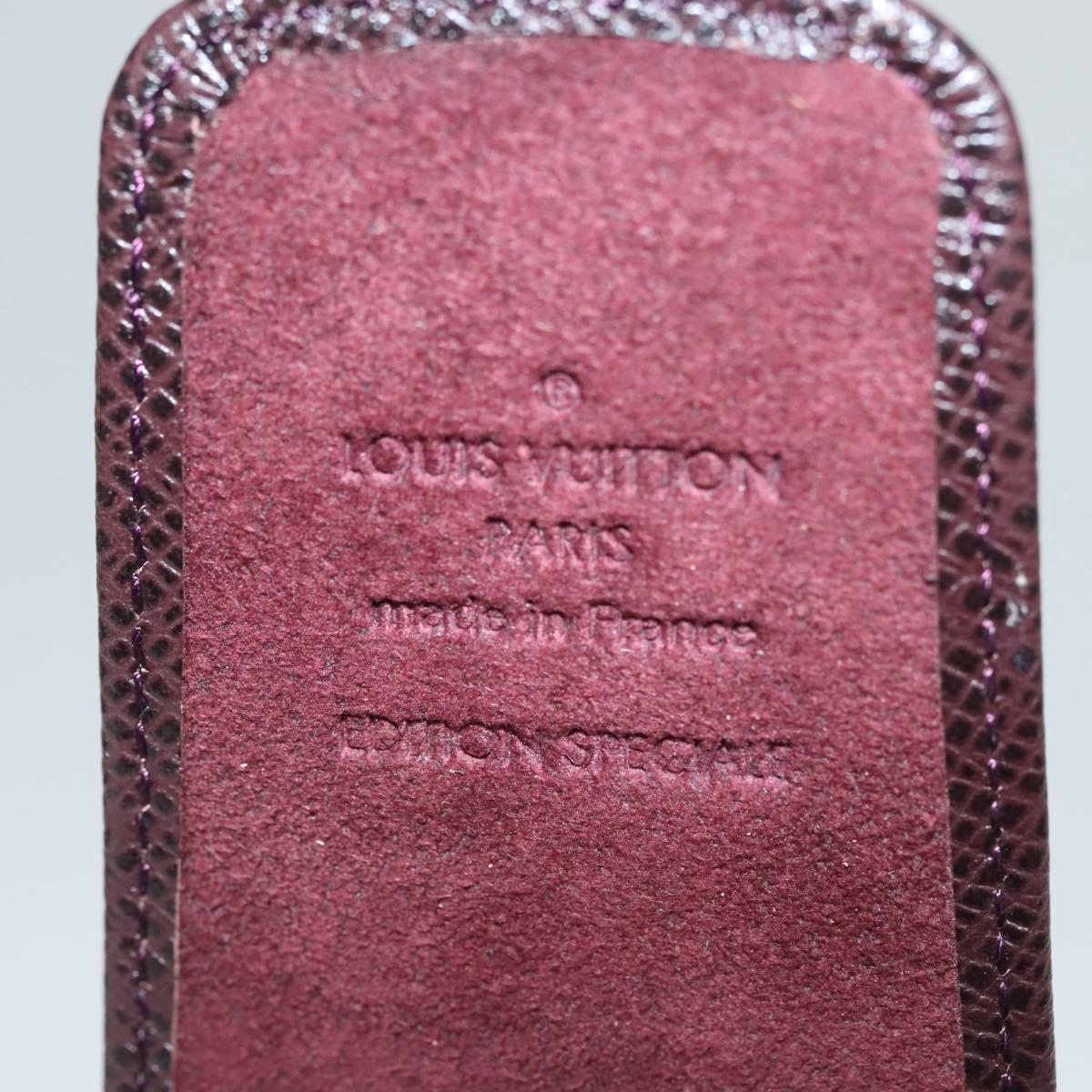 LOUIS VUITTON Taiga Dog Solo Pen Case Acajou LV Auth bs24147