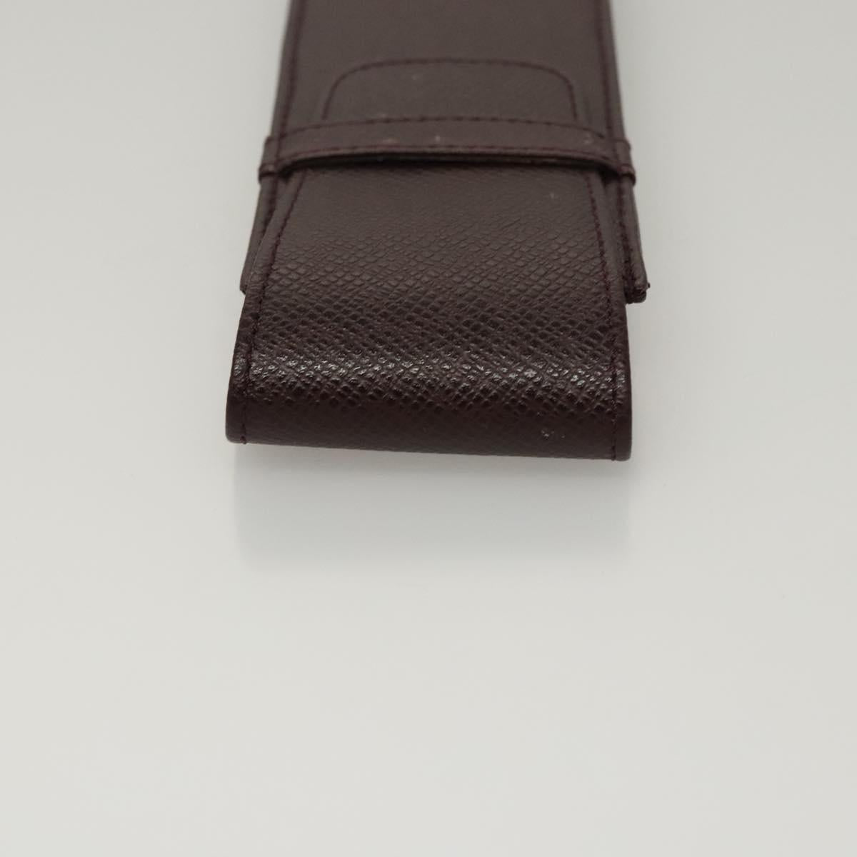 LOUIS VUITTON Taiga Dog Solo Pen Case Acajou LV Auth bs24147