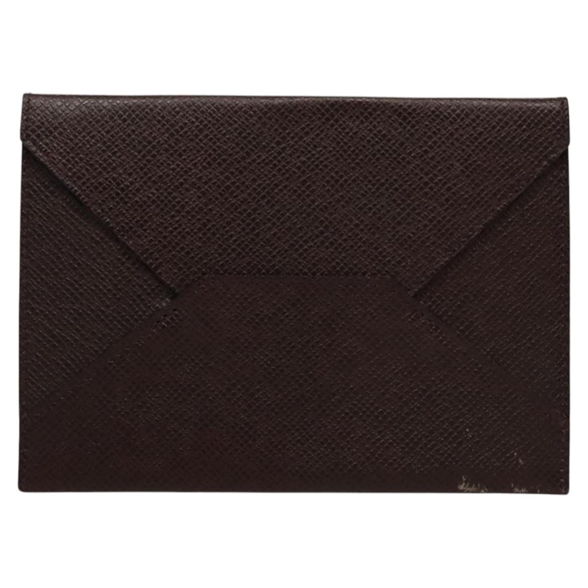 LOUIS VUITTON Taiga Special Edition Letter case Pouch Acajou LV Auth bs24149