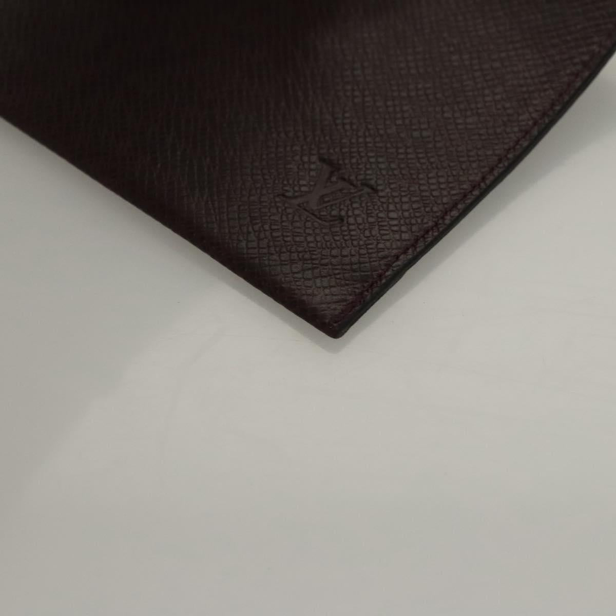 LOUIS VUITTON Taiga Special Edition Letter case Pouch Acajou LV Auth bs24149