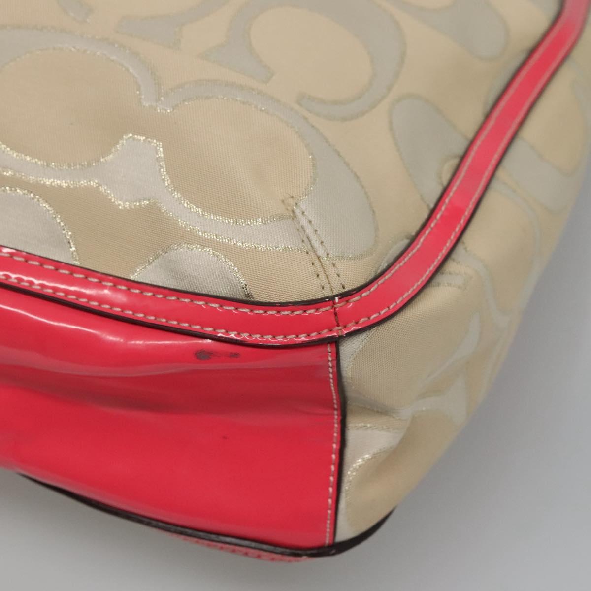 Coach Signature Tote Bag Canvas Beige Auth bs24162