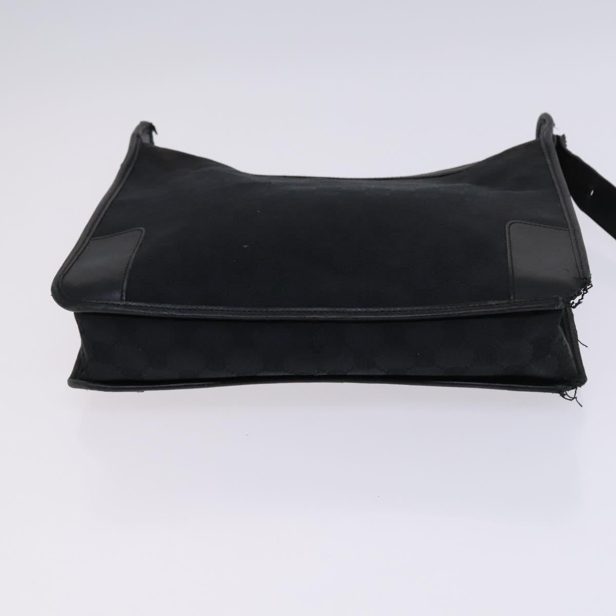 GUCCI GG Canvas Shoulder Bag Patent leather 5Set Black Auth bs24165