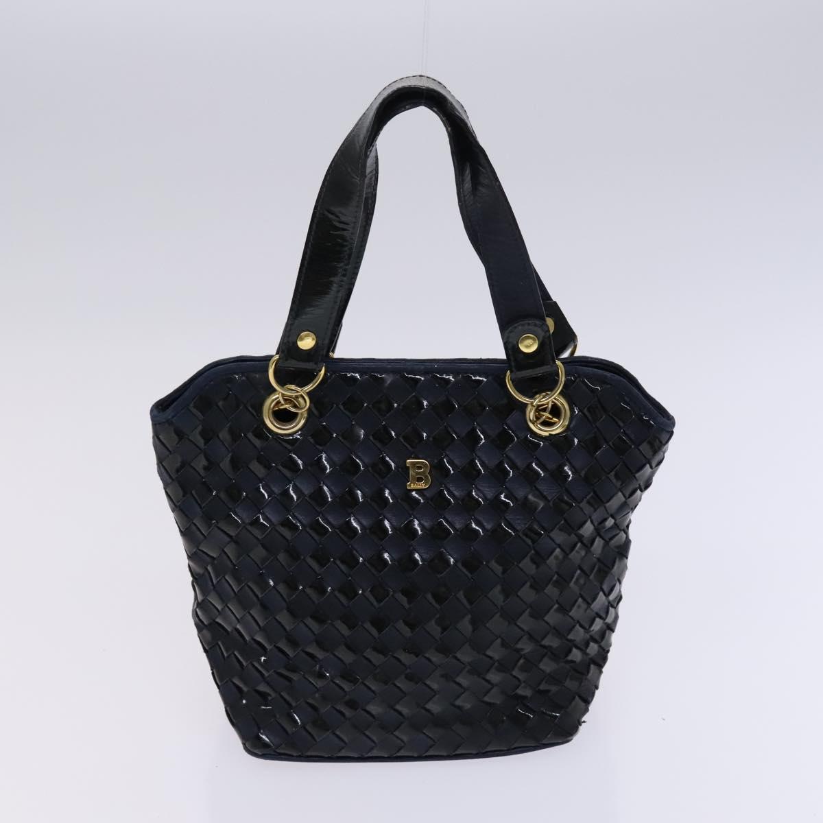 BALLY Shoulder Bag Canvas Leather 5Set Beige Brown Navy Auth bs24168