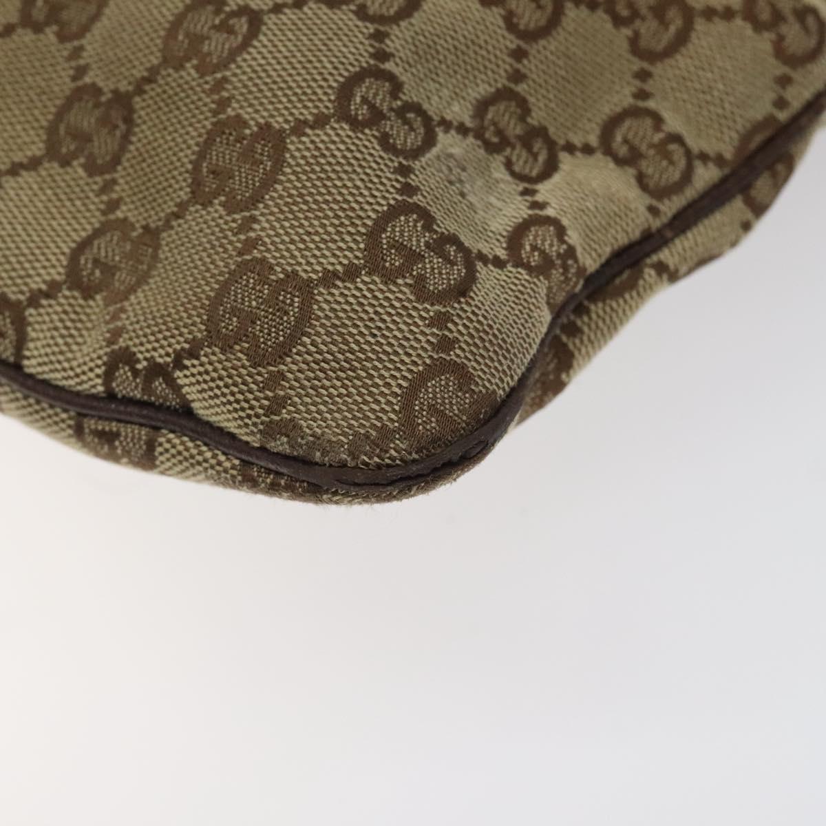 GUCCI GG Canvas Shoulder Bag Beige Silver 113013 Auth bs24169