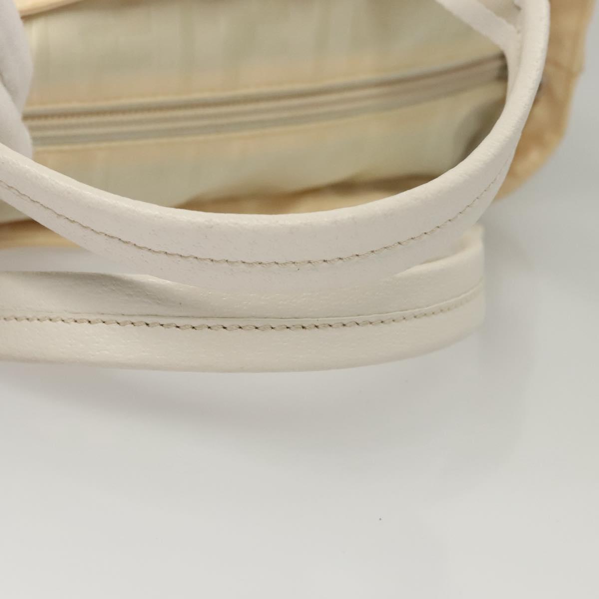 FENDI Hand Bag Nylon White Silver Auth bs24206