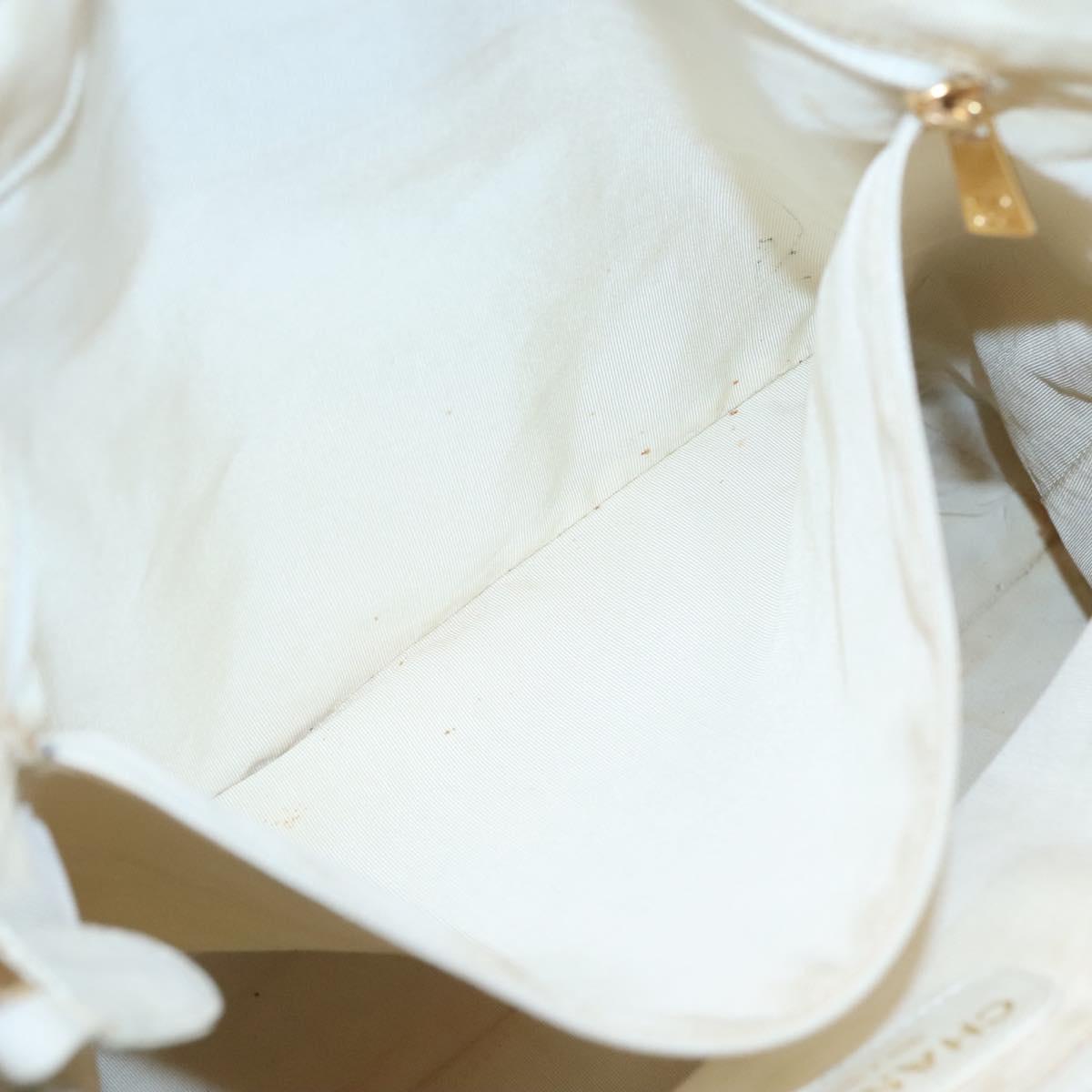 CHANEL COCO Mark Tote Bag Leather White CC Auth bs24229