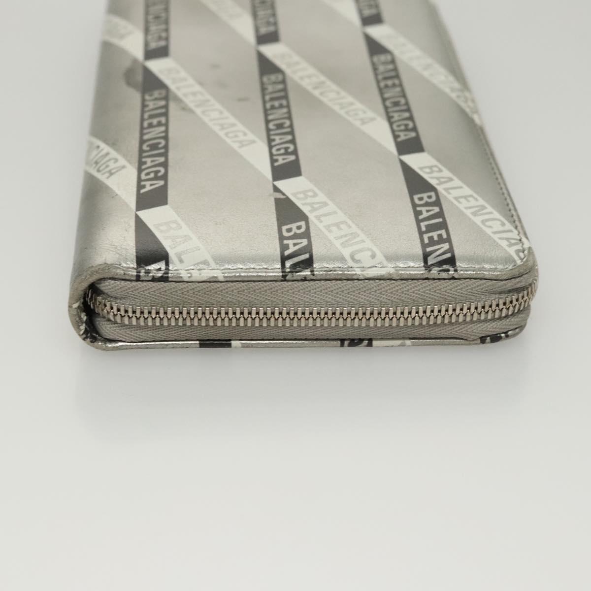 BALENCIAGA Wallet Leather Silver 551935 Auth bs24240