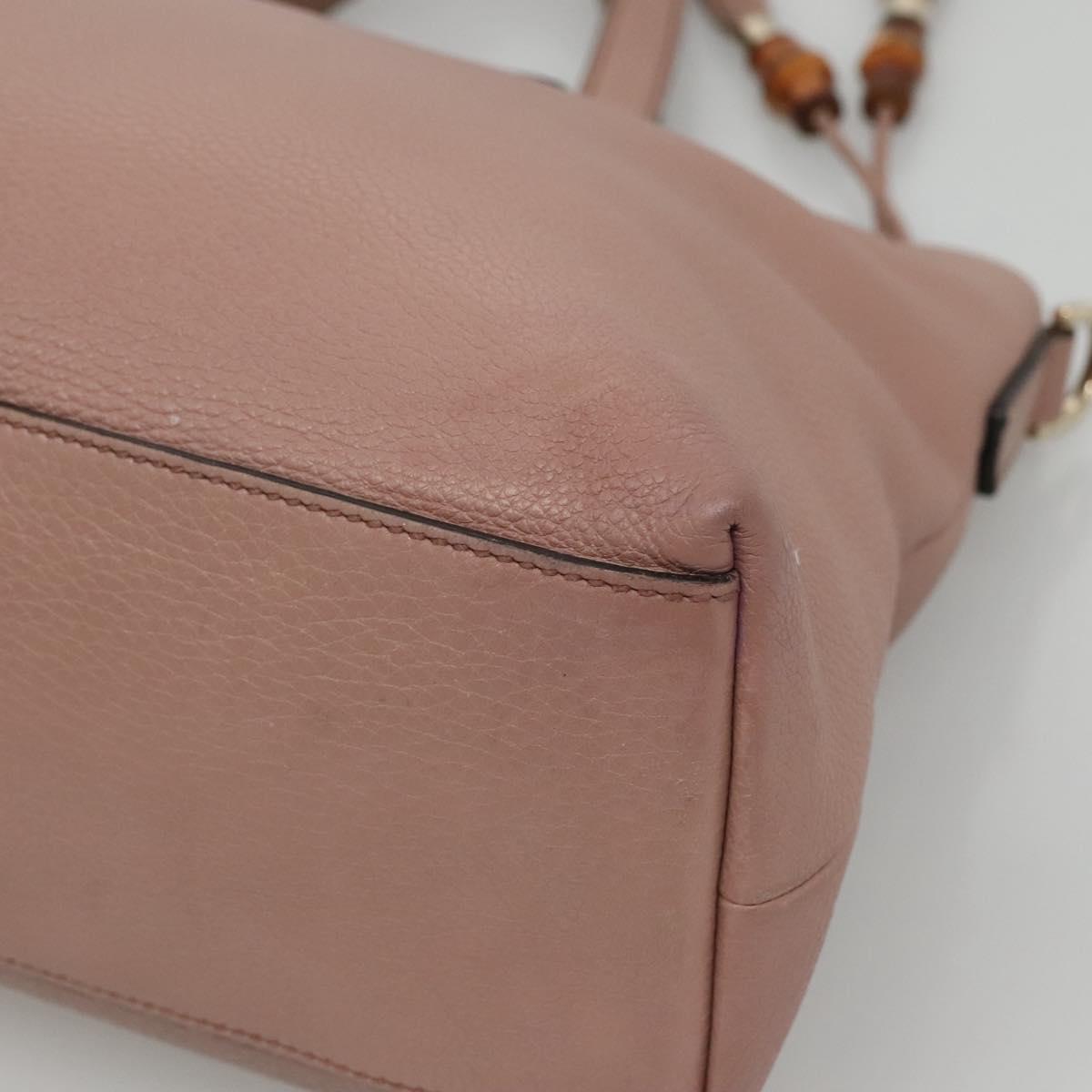 GUCCI Hand Bag Leather Outlet 2way Pink Gold 365346 Auth bs24266