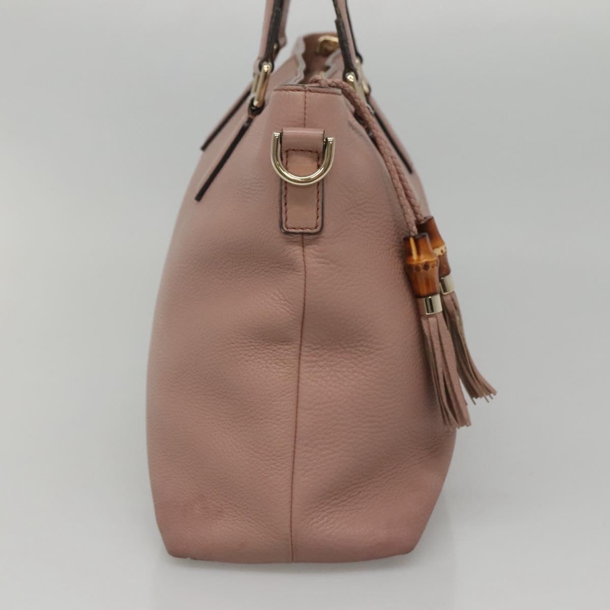 GUCCI Hand Bag Leather Outlet 2way Pink Gold 365346 Auth bs24266