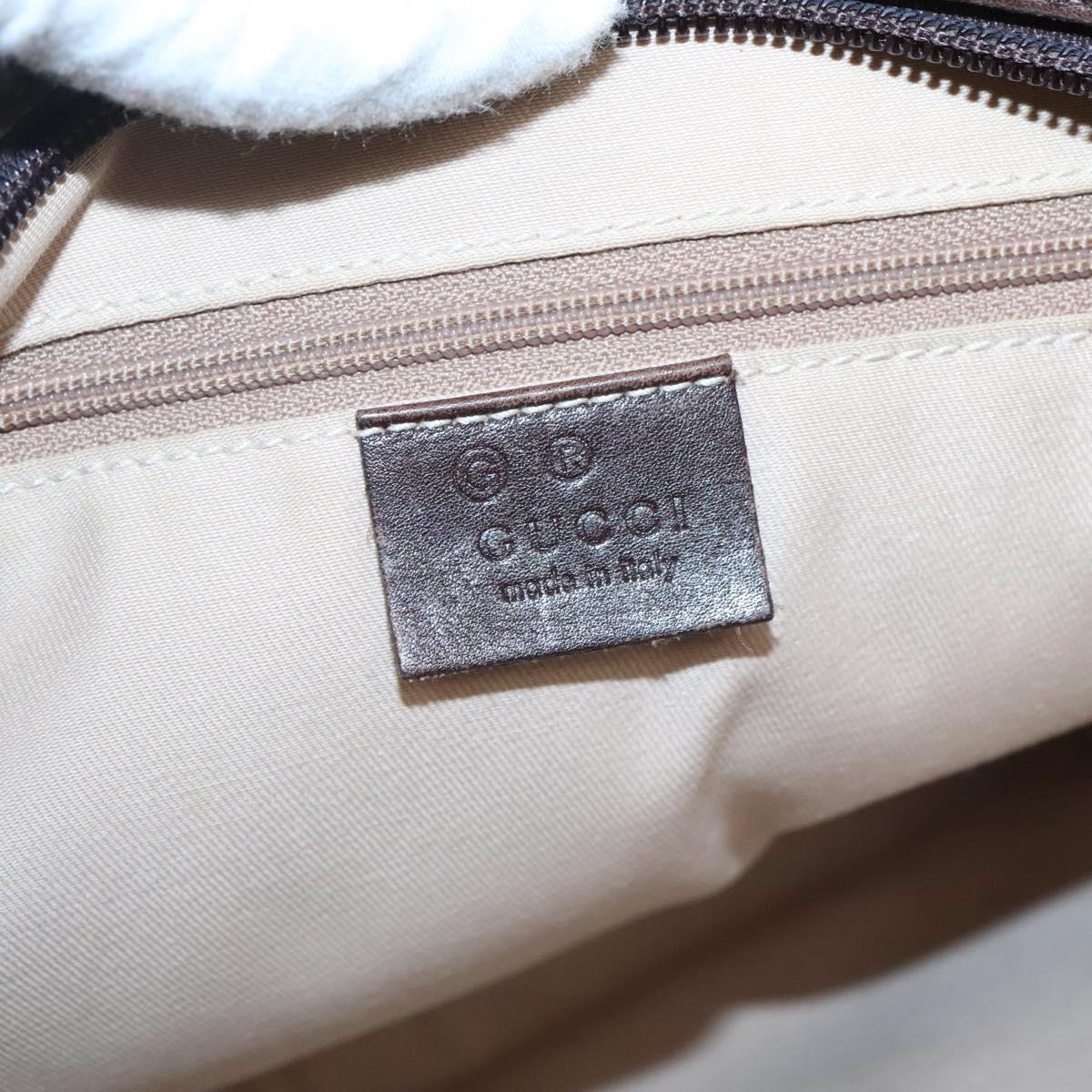 GUCCI GG Supreme Shoulder Bag PVC Outlet Brown Silver 264217 Auth bs24270