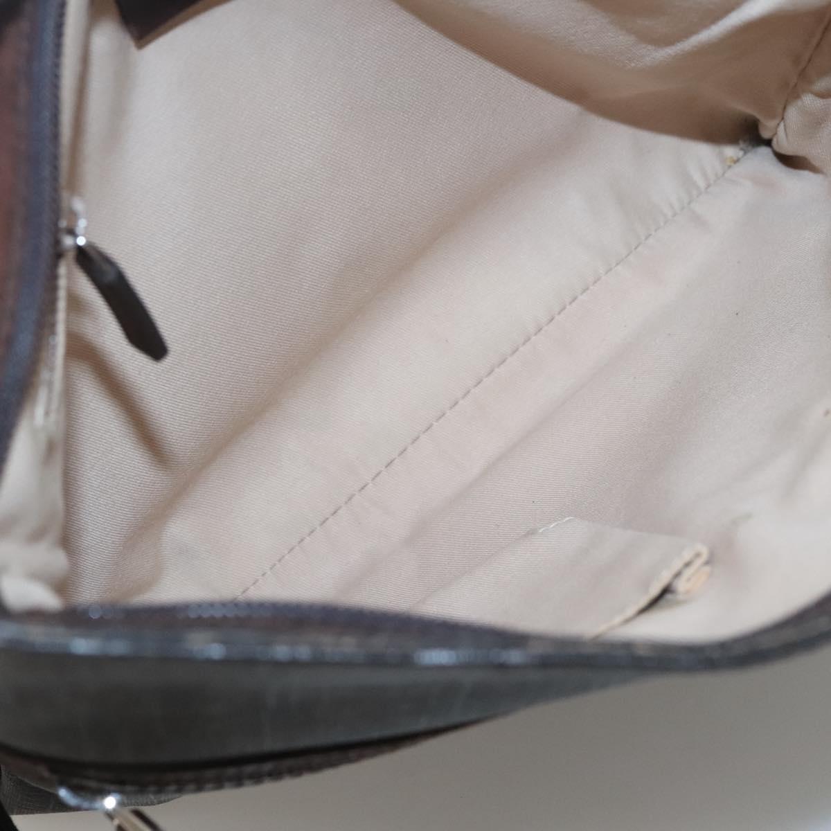 GUCCI GG Supreme Shoulder Bag PVC Outlet Brown Silver 264217 Auth bs24270