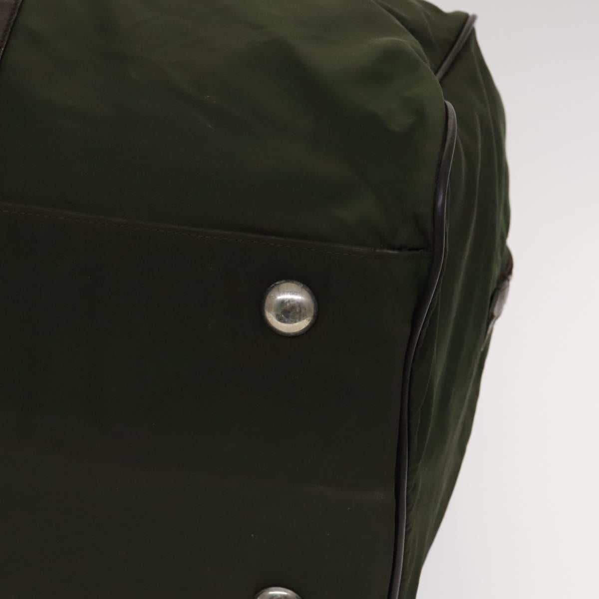 PRADA Boston Bag Nylon Khaki Auth bs24276