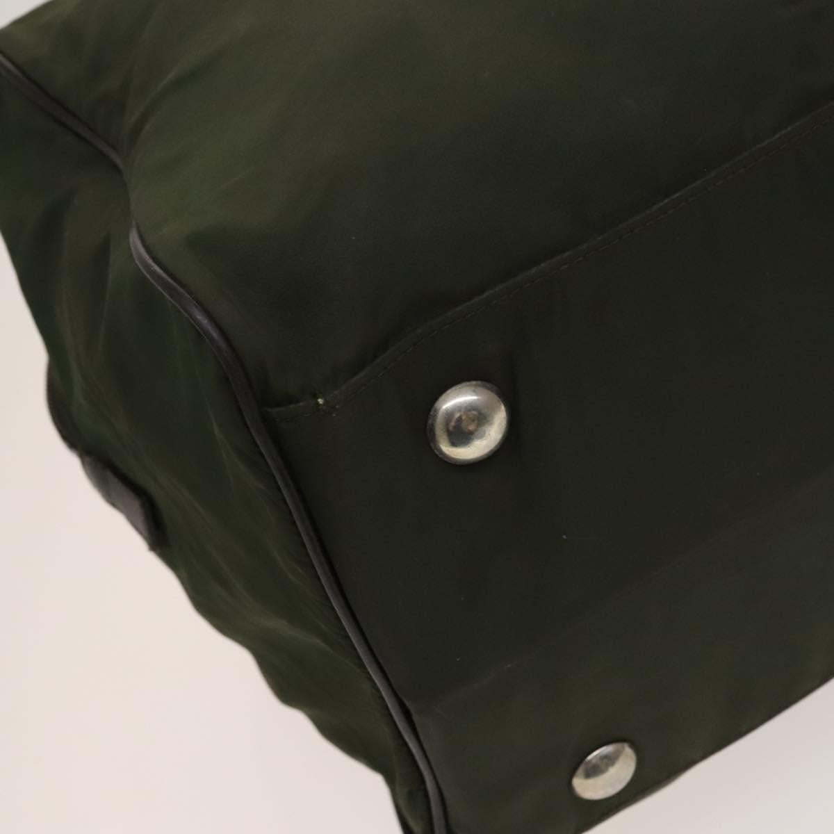 PRADA Boston Bag Nylon Khaki Auth bs24276