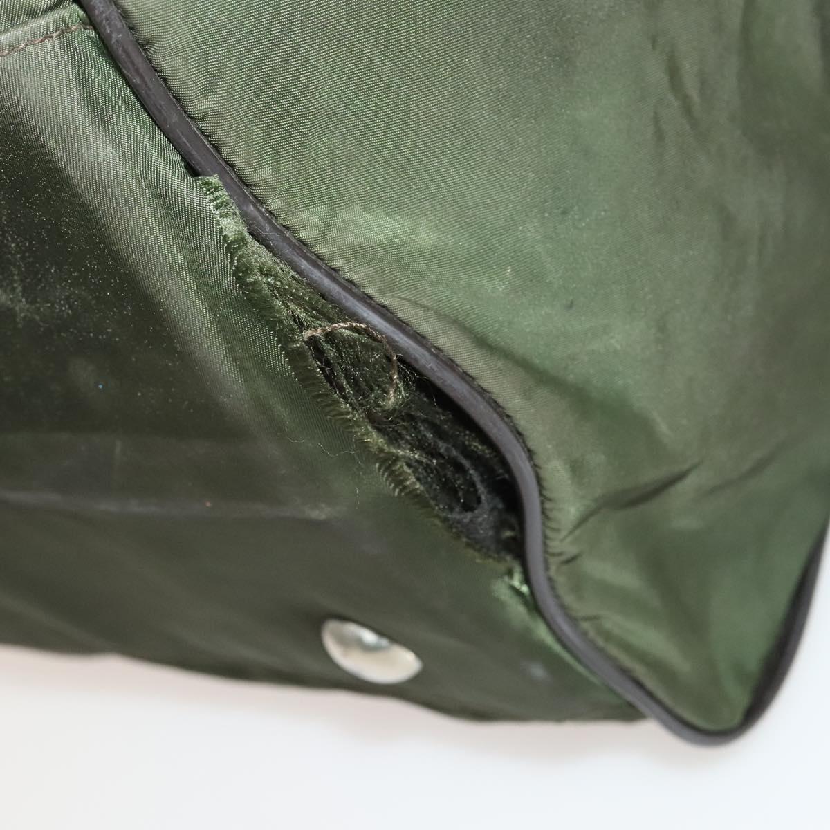 PRADA Boston Bag Nylon Khaki Auth bs24276