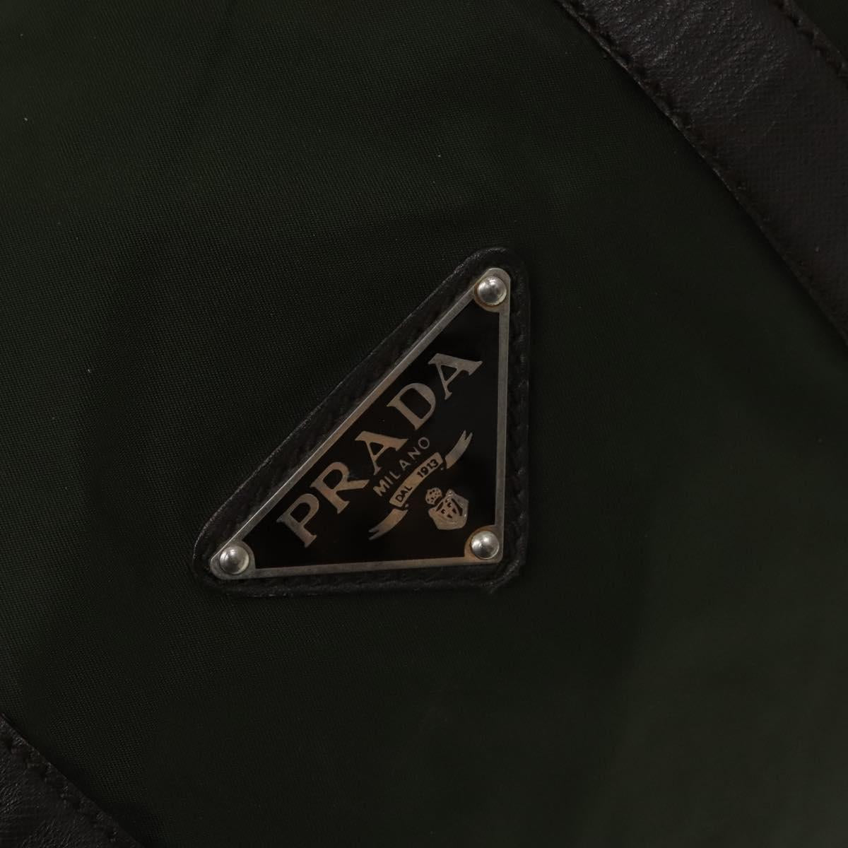 PRADA Boston Bag Nylon Khaki Auth bs24276