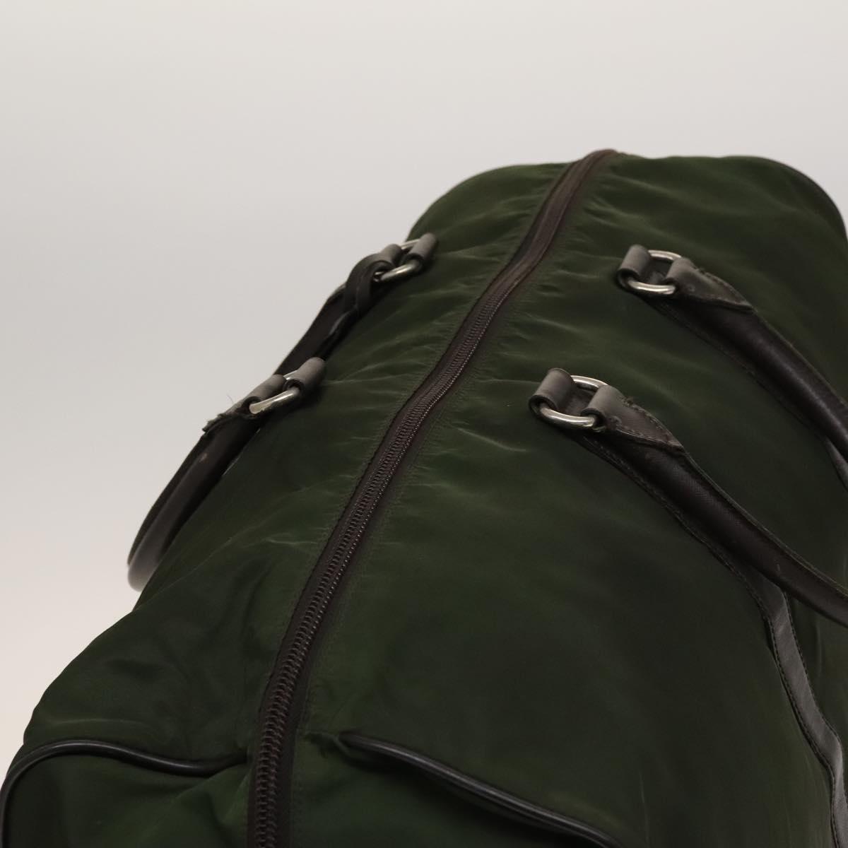 PRADA Boston Bag Nylon Khaki Auth bs24276
