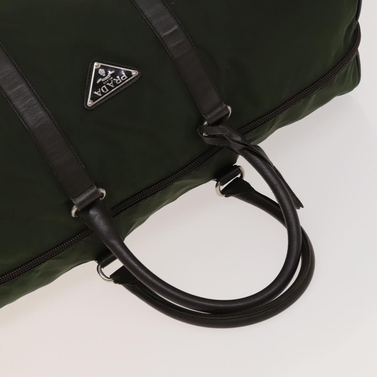 PRADA Boston Bag Nylon Khaki Auth bs24276