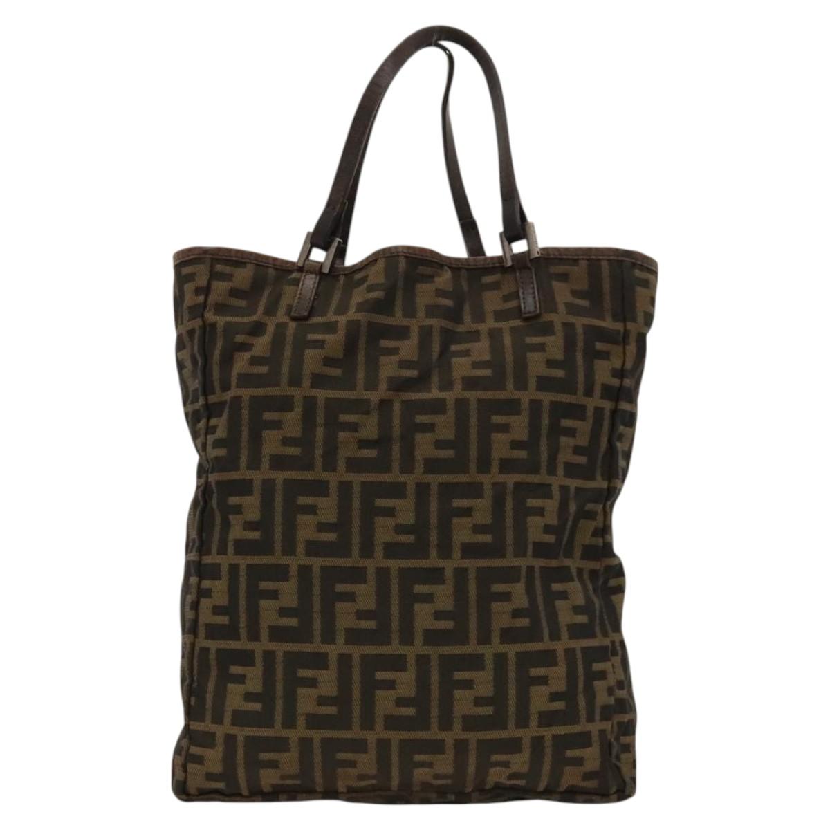 FENDI Zucca Canvas Tote Bag Brown Auth bs24286