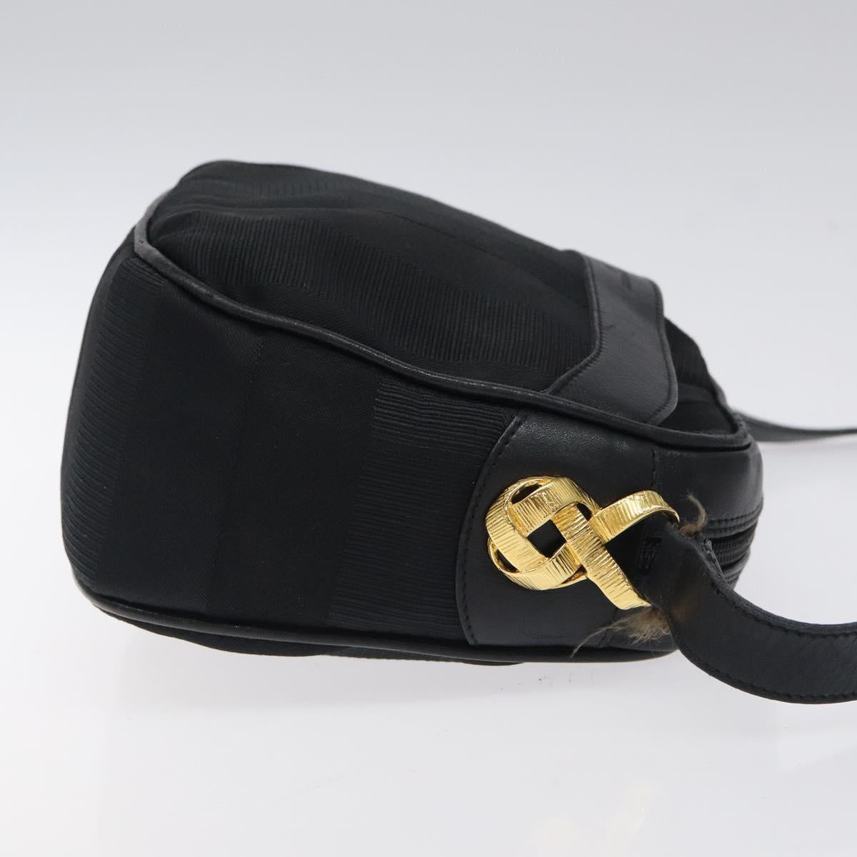 Salvatore Ferragamo Shoulder Bag Canvas Leather Black Auth bs24292