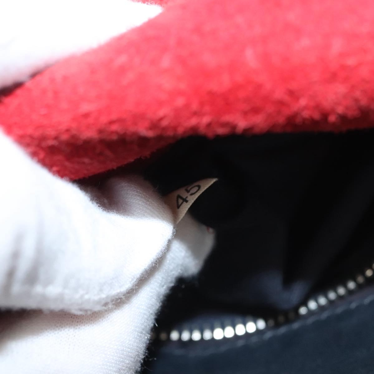 Miu Miu Shoulder Bag Suede Leather Red Black Auth bs24294