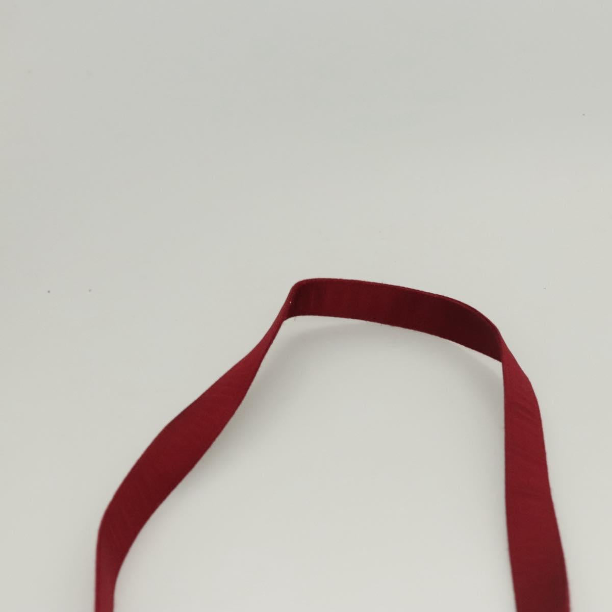 CHANEL Shoulder Bag Satin Red CC Auth bs24300